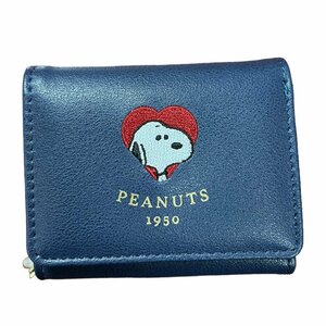 N10-403RZZ не использовался Snoopy Peanuts PEANUTS 3. складывать кошелек Mini кошелек ka Mio Japan темно-синий 