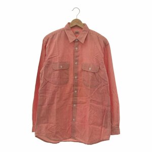 ◆中古品◆ 80年代 後期 Levi's リーバイス ストライプ シャツ Mサイズ ※タグの詳細不明 レッド×ホワイト 長袖シャツ Q74519NS