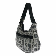 ◆中古品◆レスポートサック LesportSAC SASHA ショルダーバッグ クロスボディ ロココ調文字 ホワイト×ブラック ストラップ調節可 Q3978NS_画像2