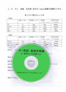 プロが教える 英語 中学 1年 DVD 5 命令文代名詞 基礎編 問題集 中１ 中学１年 中学校 復習 自宅学習 問題 教材 まとめ プリント 販売多数