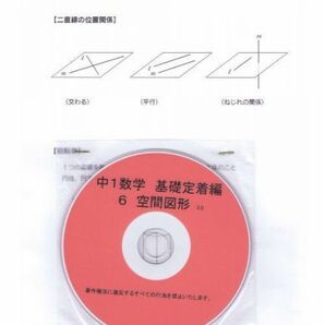 プロが教える 数学 中学 1年 DVD 6 空間図形 基礎編 問題集 中１ 中学１年 中学校 復習 自宅学習 問題 教材 まとめ プリント 販売実績多数