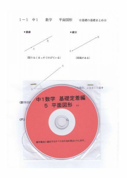 プロが教える 数学 中学 1年 DVD 5 平面図形 基礎編 問題集 中１ 中学１年 中学校 復習 自宅学習 問題 教材 まとめ プリント 販売多数