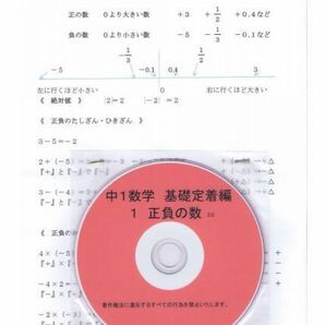 プロが教える 数学 中学 1年 DVD 1 正負の数 基礎編 問題集 中１ 中学１年 中学校 復習 自宅学習 問題 教材 まとめ プリント 販売多数