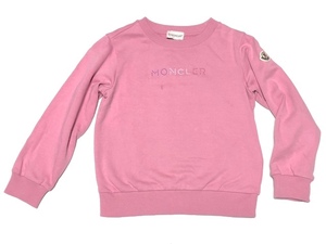  two point successful bid free shipping! 2A48 badge attaching MONCLER Moncler Kids cotton sweat long sleeve top strainer 6 -years old 116. pink 