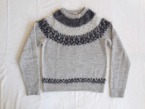 The DUFFER of St.GEORGE / ザ ダファー オブ セントジョージ シャギー 求心柄 ノルディック セーター モノトーン配色