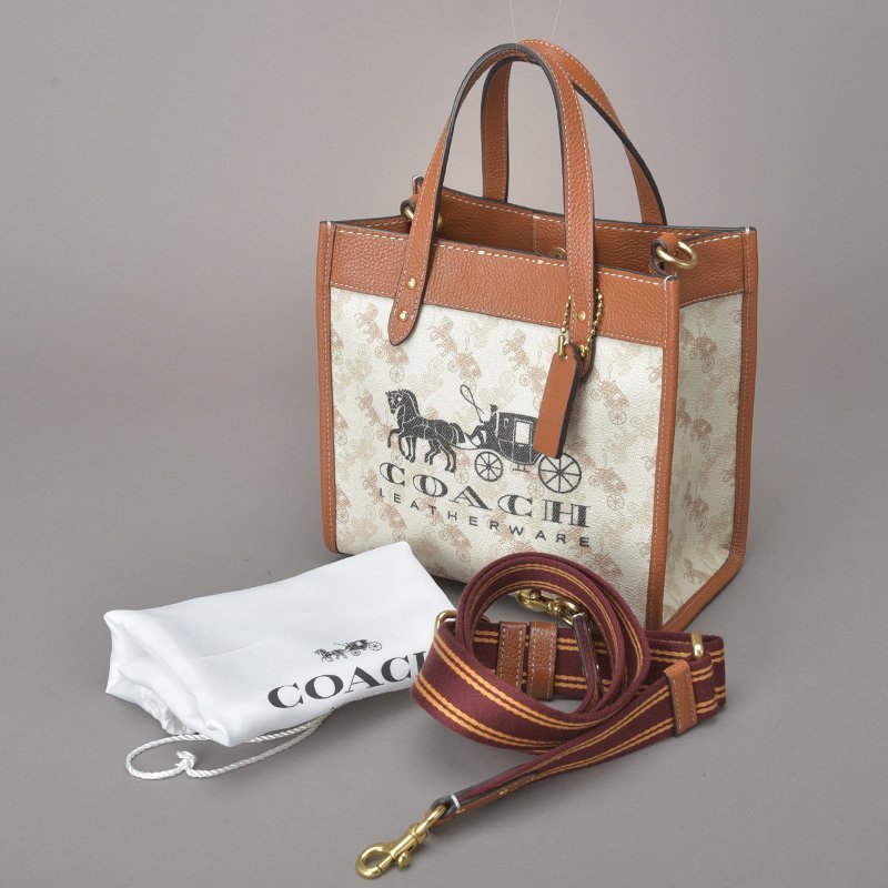 ≪新品≫COACH ハンドバッグ ショルダー 馬車ロゴ 白（小）-