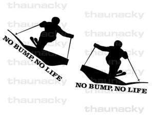 NO BUMP, NO LIFE ステッカー 8cm×2枚 LR 基礎スキー コブ 不整地 技術選 デモ 指導員 インストラクター アクセサリー