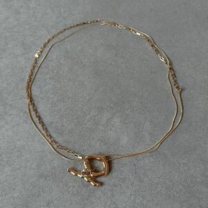 2way mantle chain necklace gold No.1158