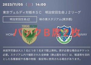 11/5 東京ヴェルディ vs 栃木SC バックB 大人 2枚