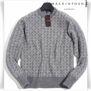 新品1円～★定価3.9万 MACKINTOSH LONDON マッキントッシュ ロンドン 日本製 12ゲージアンドリューパターンクルーネックニット M ◆1964◆