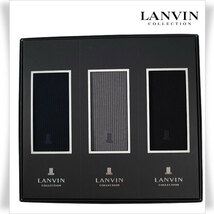 新品1円～★LANVIN COLLECTION ランバン コレクション メンズ 日本製 3足セット ビジネス靴下 25-26cm 箱付き プレゼントに♪ ◆2209◆_画像1