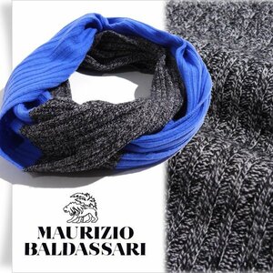 新品1円～★MAURIZIO BALDASSARI マウリツィオ バルダサーリ メンズ カシミヤ混ウール ケーブル編み スヌード マフラー 本物◆2460◆