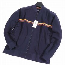 新品1円～★ポールスミス Paul Smith メンズ ジップアップブルゾン トレーナ L ネイビー マルチストライプ ジップジャケット 本物 ◆2850◆_画像4