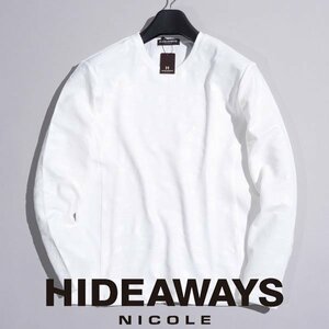 新品1円～★HIDEAWAYS NICOLE ハイダウェイ ニコル メンズ 長袖 迷彩柄長袖カットソー 46 M 白 本物 ◆2882◆