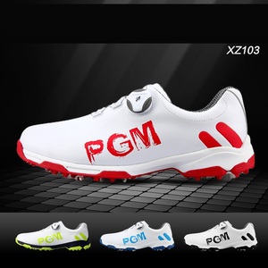  golf shoes men's sneakers strong grip spike shoes soft spike outdoor f shoes waterproof . slide enduring .24.5~27.5cm white * red 