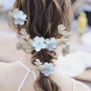 人気アイテム★3点セット★ヘッドドレス かすみ草　ヘアアクセサリー 結婚式　フラワー　コーム　ブライダルアクセサリー　花嫁