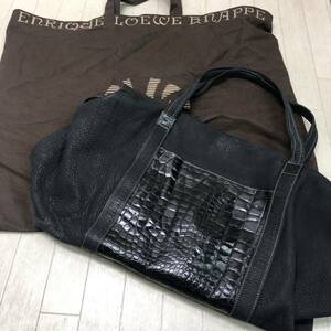 中古　長期保管品　ENRIQUE LOEWE KNAPPE エンリケロエベナッペ　ボストンバッグ　ブラック　黒