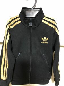 adidas アディダス キッズ ジャージ トラックジャケット 刺繍ロゴ 古着