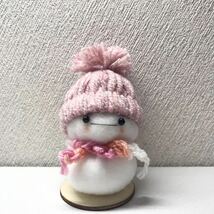 ハンドメイド　ゆきだるま クリスマス　冬のインテリア　雪だるま　毛糸の帽子_画像5