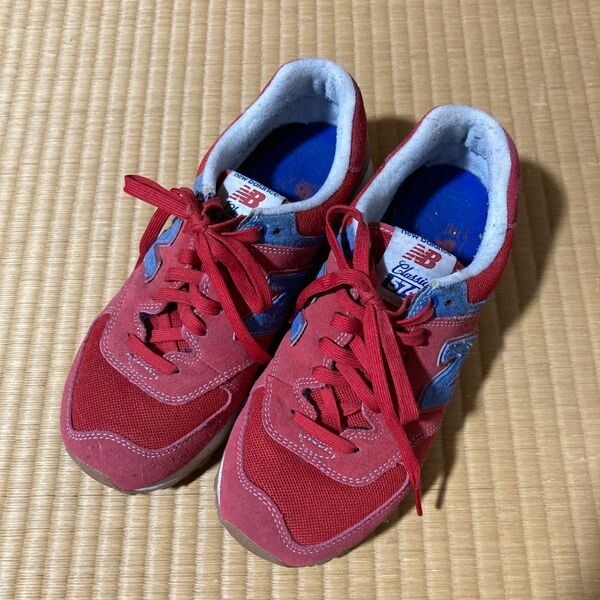 美品　ニューバランス スニーカー　574 レッド　ローカット　靴　メンズ　26cm New Balance 即日発送　