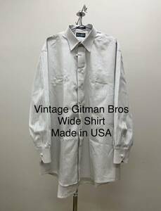 美品 80s米国製Giitman Bros vintage ギットマン ブロス 長袖シャツ ワイド 17 1/2 メンズ ダンリバーXLビンテージArrow Ralph Lauren USA