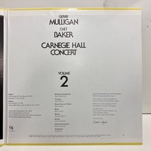 ■即決 JAZZ Gerry Mulligan Chet Baker / Carnegie Hall Concert Volume2 cti6055s1 j38548 米オリジ Vangelder刻印_画像4