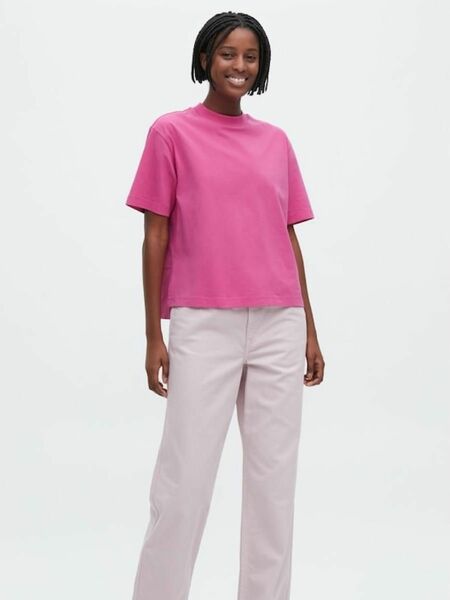 高評価完売品　ユニクロ　エアリズムコットンTシャツ　ピンク　M 新品タグ付き