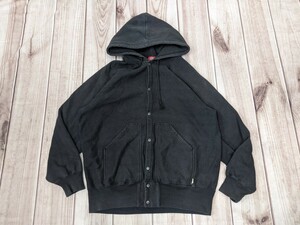 17．DICKIES　日本製 ディッキーズ　しっかり生地　スウェットジャケット パーカー ブルゾン　メンズXL 黒y205