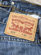 20．リーバイス LEVI’S 505 デニムジーンズ　アメカジ　W32L32　ネイビーy802_画像3