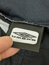 15．00s アンブロ　UMBRO X-Elite バックデカロゴ ハーフジップ 薄手ナイロンブルゾンジャケット　メンズM-L　黒グレー x106_画像5