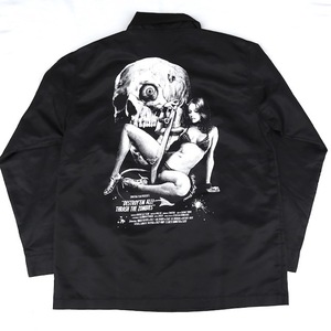 送料無料 Mサイズ ロッキンジェリービーン Skull Skater Devil Girl コーチジャケット Black RockinJerryBean Erostika