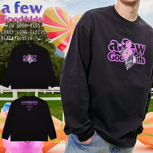 A FEW GOOD KIDS AFGK 正規品 男女兼用 ユニセックス ビッグサイズ キャンディ シリーズ 長袖Tシャツ CANDY SERIES LONG SLEEVE クロ XL