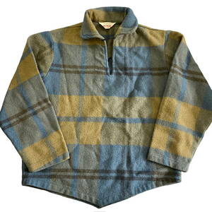 60s PETERS チェック柄 ウール プルオーバー シャツ L ジャケット ウールシャツ 変形 菱形 USA 50s 70s ヴィンテージ 