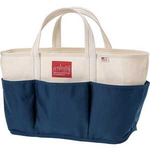  Manhattan Poe te-ji picnic auting tote bag L natural × navy W59/41×H27×20.5cm #MP1383LDUC-1061 unused 