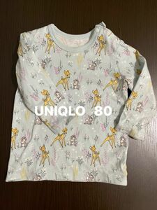 UNIQLO ユニクロ　ロンT カットソー　トップス　長袖　バンビ柄　ベビー　80㎝