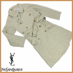 ☆○YVESSAINTLAURENT(イヴ・サンローラン)■トレンチコート■ベージュ■サイズF36