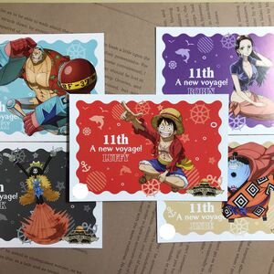 ワンピース 麦わらストア 11周年記念 「A new voyage!」ARブロマイド ポストカード 5枚セット ルフィ