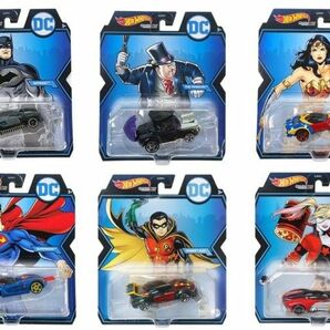 6種類★ホットウィール　スタジオキャラクターカー　バットマン　ロビン　スーパーマン　ワンダーウーマン　ハーレイクイーン　ペンギン