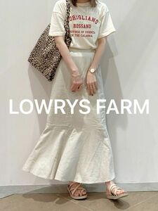 LOWRYS FARM 麻混 キリカエ マーメイドスカート ロングスカート リネン