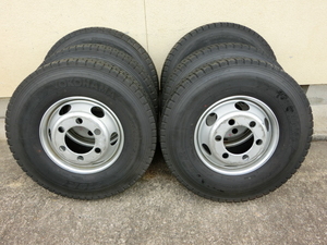 良品★ 225/90R17.5 127/125L ★ ホイール付き6本セット ★ YOKOHAMA　710R 約9.8分山 ★ 135-9CS レンジャー・ファイター・フォワード