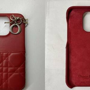 １円スタート Christian Dior レディディオール iPhone14 pro ケース スカーレット クリスチャンディオール LADYDIOR カバー キルティング の画像2