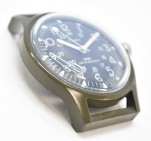 TIMEX タイメックス キャンパー ミリタリー ウォッチ 手巻き 青文字盤 3針 機械式 メンズ 腕時計 稼動品 RJ-565G/913_画像3