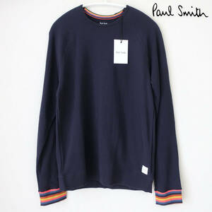  tag equipped Paul Smith Paul Smith sweatshirt sweat multi stripe rib long sleeve ound-necked tops navy men's S size 