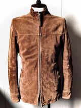 正規品 abahouse leathers（牛革）カウスエードヌバックレザー シングルライダース ジャケット ブラウン 2 M程_画像1