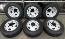 送料無料　スタッドレス　バリ溝　195/75R15　TOYO　M935　21年　いすゞ　エルフ　新車外しホイール　TM15×5J　116.5-8TC　5穴　6本セット_画像1