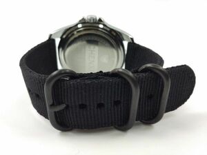  nylon made military strap for exchange wristwatch belt black X black 24mm