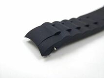 シリコンラバーストラップ 弓カン Wロックバックル 交換用腕時計ベルト キャタピラ2 ブラック 24mm_画像6