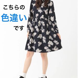 フラワー プリント タックギャザー ワンピース 美品