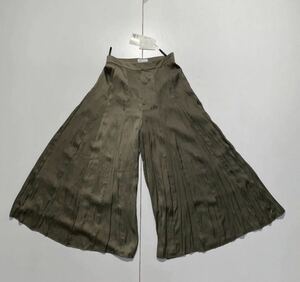 【38】新品 UNITED ARROWS SATIN Flare Pants OLIVE ユナイテッド アローズ サテン フレア パンツ オリーブ (1514-162-4444) R618