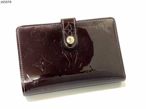 ★LOUIS VUITTON ルイヴィトン ヴェルニ ポルトフォイユ ヴィエノワ アマラント M93521 がま口 財布 両開き ボルドー パープル 1655T8-13